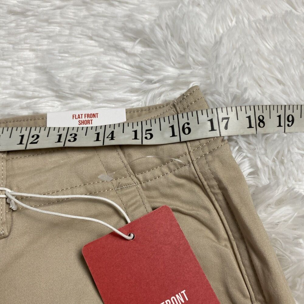 Lucky Brand Khaki Flat Front Chino Shorts Mens Size 33 Casual Stretch 9" Pockets - Picture 9 of 14